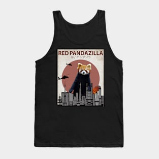 Red Pandazilla Red Panda Giant Monster Parody Tank Top